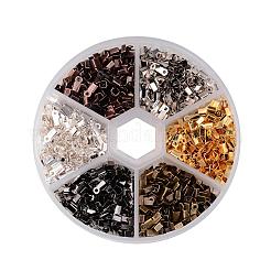 1 коробка 1380шт 6 цвета железные складные обжимные концы&nbsp;IFIN-X0017-B