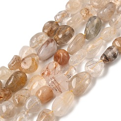 Нити бусин из натурального рутилированного кварца&nbsp;G-Z126-A02