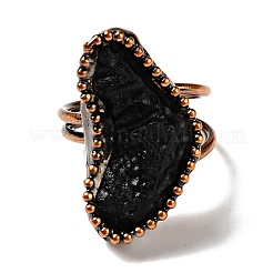 Массивное открытое кольцо-манжета с геометрией натурального тектита&nbsp;G-D468-37R