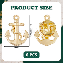 6 шт. задняя часть булавки из сплава&nbsp;JEWB-DC0001-23G