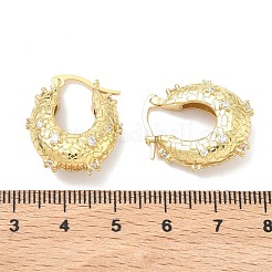 Латунные серьги-кольца из прозрачного кубического циркония&nbsp;EJEW-C181-07G