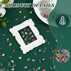 Наборы для самостоятельного изготовления плоских круглых подвесок из сплава со стразами&nbsp;DIY-FH0008-95