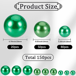 150 шт. 3 вида пластиковых бусин с имитацией жемчуга&nbsp;OACR-SP0001-69