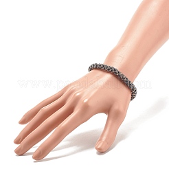 Браслет из стеклянных бусин с латунными магнитными застежками&nbsp;BJEW-JB07801-01