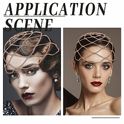 1 шт. сетчатый головной убор со стразами&nbsp;AJEW-HY0002-55G