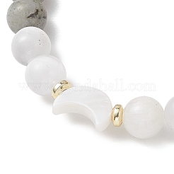 Женские эластичные браслеты из натуральных бусин селенита&nbsp;BJEW-JB13084
