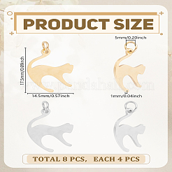 8 шт. 2-х цветные подвески в виде котят из нержавеющей стали 201&nbsp;STAS-LP0004-65