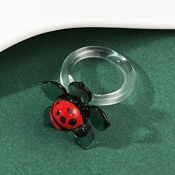 Вращающиеся кольца ручной работы в технике лэмпворк&nbsp;RJEW-P158-02B