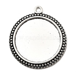 Плоско-круглые сеттинги тибетского стиля для кулона(кабошона)&nbsp;TIBE-C067-01AS-NR