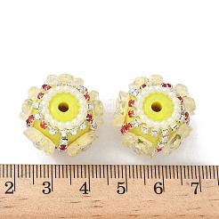 Бусины из смолы в виде цветка со стразами&nbsp;CLAY-NH0003-05S-02