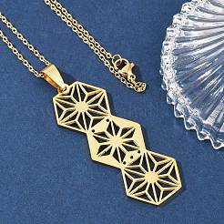 Шестигранные 201 цепочные подвески из нержавеющей стали для женщин&nbsp;NJEW-K253-33G