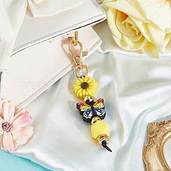 1шт силиконовая мультяшная бабочка цветок подвеска украшения&nbsp;HJEW-CP0001-17B