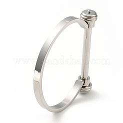 Браслет из нержавеющей стали 304 с D-образной планкой и винтами&nbsp;BJEW-G636-04A-P