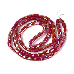 Гальванизировать непрозрачные сплошной цвет стеклянные бусы пряди&nbsp;EGLA-N002-25-A01