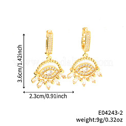 Модные серьги-кольца из латуни с прозрачным кубическим цирконием&nbsp;SD8754-2