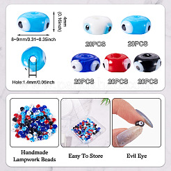 100 шт. 5-цветные бусины ручной работы от сглаза&nbsp;LAMP-TA0001-88A