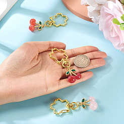 3 шт. подвески из вишневой смолы со стразами и блестящей пудрой&nbsp;HJEW-TAC0092