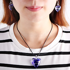 Ожерелья и серьги-подвески в виде стеклянных сердец&nbsp;FS-WG555DD-01