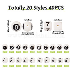 40шт 20 стиля силиконовые бусины&nbsp;SIL-TA0002-54