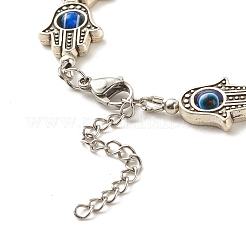Браслеты из сплава в тибетском стиле с хамсой для женщин&nbsp;BJEW-JB07728