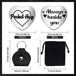 Набор памятных монет из нержавеющей стали с двусторонней гравировкой в виде сердца&nbsp;AJEW-GL0002-01I