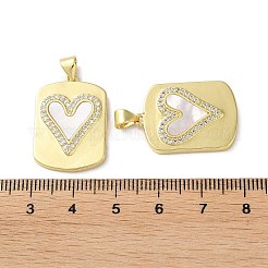 Подвески из латуни с микро-паве ко Дню святого Валентина&nbsp;KK-B083-41M-G