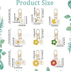 Брелки с подвесками из эмали из сплава 9 шт.&nbsp;HJEW-NB0001-52