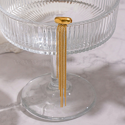 Современные минималистичные серьги-манжеты из нержавеющей стали 304 с цепочкой и кисточкой&nbsp;TC6151