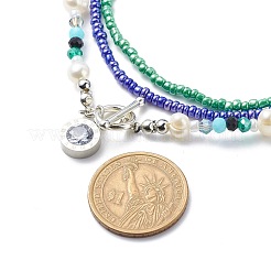 Набор ожерелий из бисера из натурального жемчуга и стеклянных семян&nbsp;NJEW-JN03961