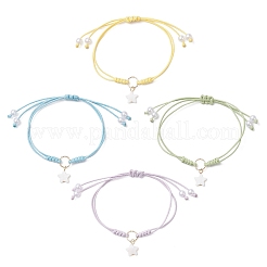 4 шт. браслеты с подвесками в виде пресноводных ракушек в виде звезд двух цветов&nbsp;BJEW-JB12415
