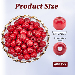 400шт окрашенные бусины из натурального дерева&nbsp;COCO-PA0001-15