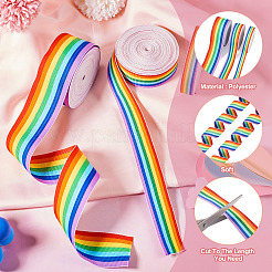 Ленты из полиэстера в полоску 30 м 3 цветов радуги&nbsp;OCOR-TA0001-77