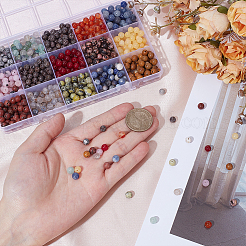 750шт. 15 набора бусин из смешанных драгоценных камней&nbsp;G-UN0001-40