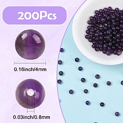 200 шт. Натуральные аметистовые бусины&nbsp;G-SP0001-22A