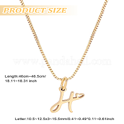 1 шт. латунная цепочка и ожерелье с подвеской в виде буквы из нержавеющей стали 304&nbsp;NJEW-LP0001-40H-G