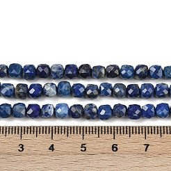 Нитки бусины из натурального ляписа-лазури&nbsp;G-RM2025-D52-4x4mm-B