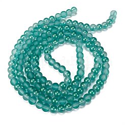 Нити матовых прозрачных стеклянных бусин&nbsp;LS-GLAA-P065-6mm-08