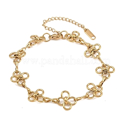 Браслеты-цепочки с цветочным узором из нержавеющей стали 304 для женщин&nbsp;STAS-H249-20G