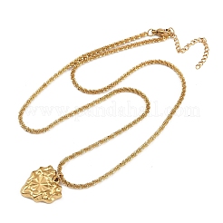 304 нержавеющая сталь кулон в форме сердца плоская цепочка с пайетками двухслойные ожерелья для женщин&nbsp;LS-NJEW-F343-03G