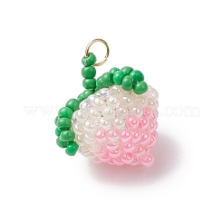 Подвески из стеклянных бусинок ручной работы в виде персика&nbsp;PALLOY-MZ00688