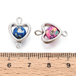 Подвески-соединители из полимерной глины в форме сердца и рамки CCB&nbsp;CLAY-T022-25M-A