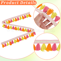 5.47 ярд полиэстеровой кружевной отделки с бахромой в этническом стиле&nbsp;SRIB-CY0001-32A