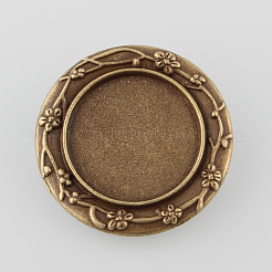 Старинные литые резные сеттинги ободок цветок брошь кабошон&nbsp;PALLOY-O038-18AB-NF