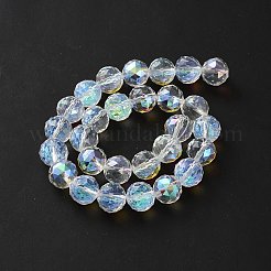 Прозрачные стеклянные бусины гальваническим пряди&nbsp;EGLA-N002-34E-H01