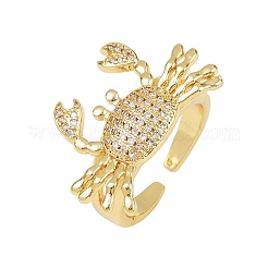 Манжеты из латуни с микро паве кубический цирконий для женщин&nbsp;RJEW-P157-02G