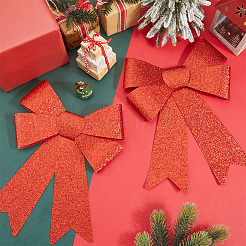 Рождественский ПВХ блестящий бант&nbsp;AJEW-SP0003-72B-01