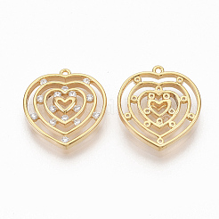 Латунные микропаве прозрачные подвески с фианитом&nbsp;ZIRC-Q021-005G-NF