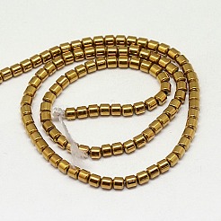 Гальванизировать немагнитных синтетический гематит бисер пряди&nbsp;G-J163-3x3mm-04