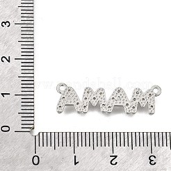 День матери латунные микро-паве прозрачные кубические цирконии слово мама соединительные подвески&nbsp;KK-V007-36P