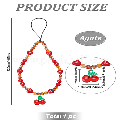 1 шт. ремешок для мобильного телефона с агатовыми бусинами&nbsp;AJEW-LP0001-14